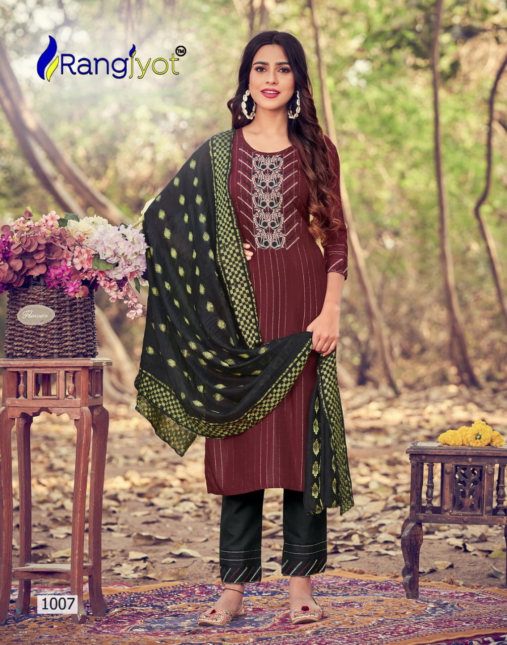 Rangjyot Sakshi New Exclusive Wear Kurti Pant With Dupatta Collection